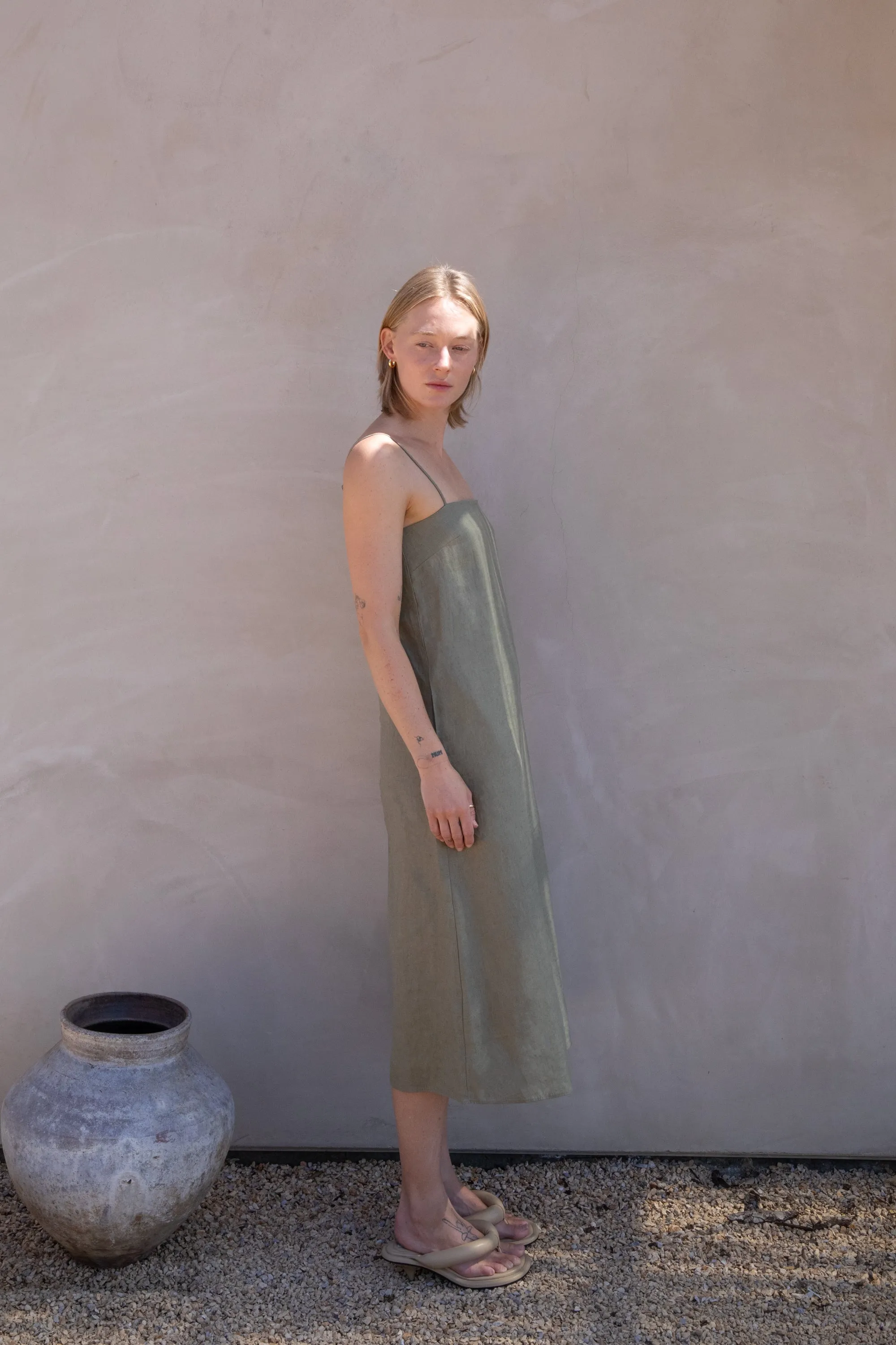 100% LINEN TENT DRESS