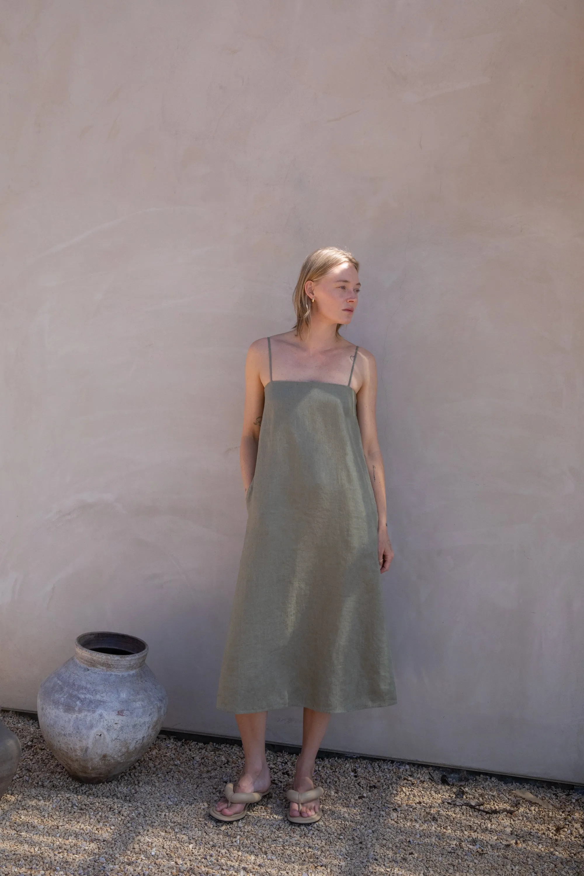 100% LINEN TENT DRESS