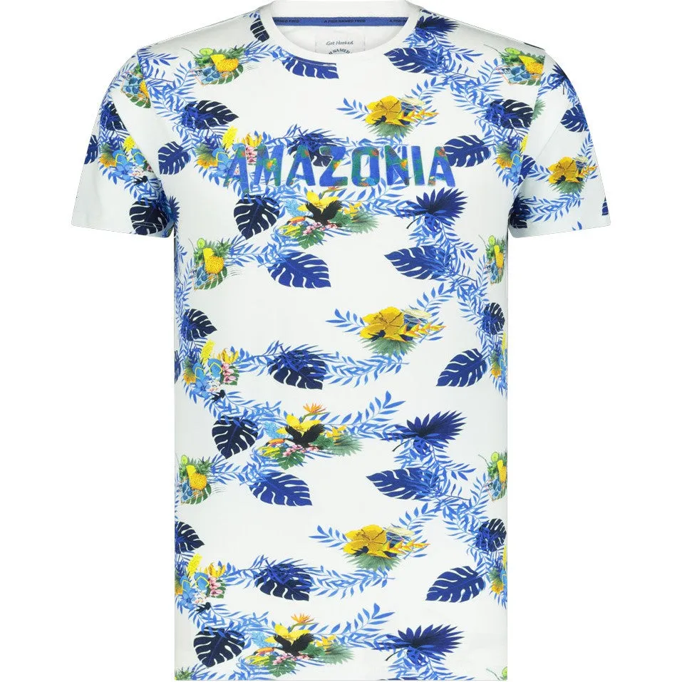 A Fish Named Fred - Amazonia Leaf Story T-Shirt - White