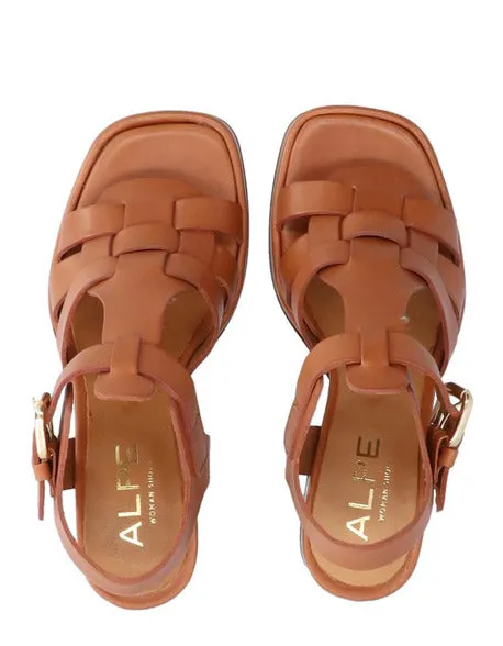 Alpe cut out block heeled sandal