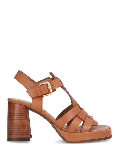 Alpe cut out block heeled sandal