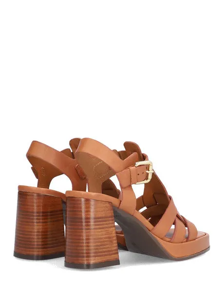 Alpe cut out block heeled sandal