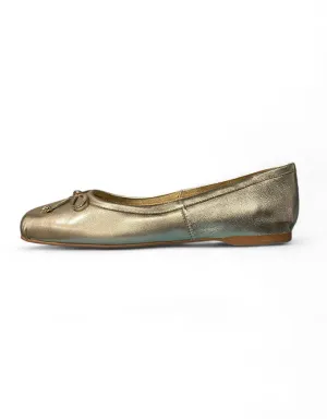 Aydas Flats Pale Gold Leather