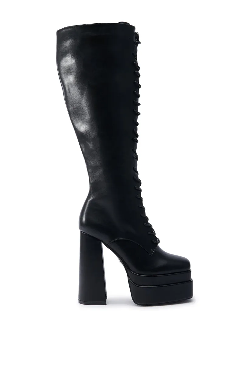 AZALEA WANG BALZARINA BLACK CHUNKY BOOT