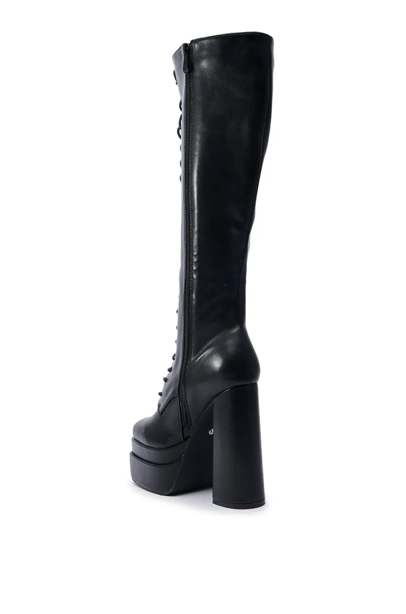 AZALEA WANG BALZARINA BLACK CHUNKY BOOT