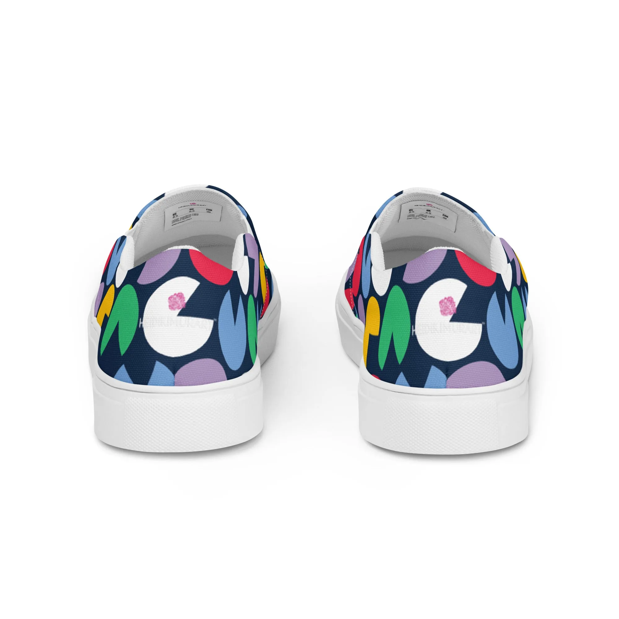 Blue Colorful Abstract Women's Sneakers, Unique Abstract Print Women’s Slip-On Canvas Shoes (US Size: 5-12)