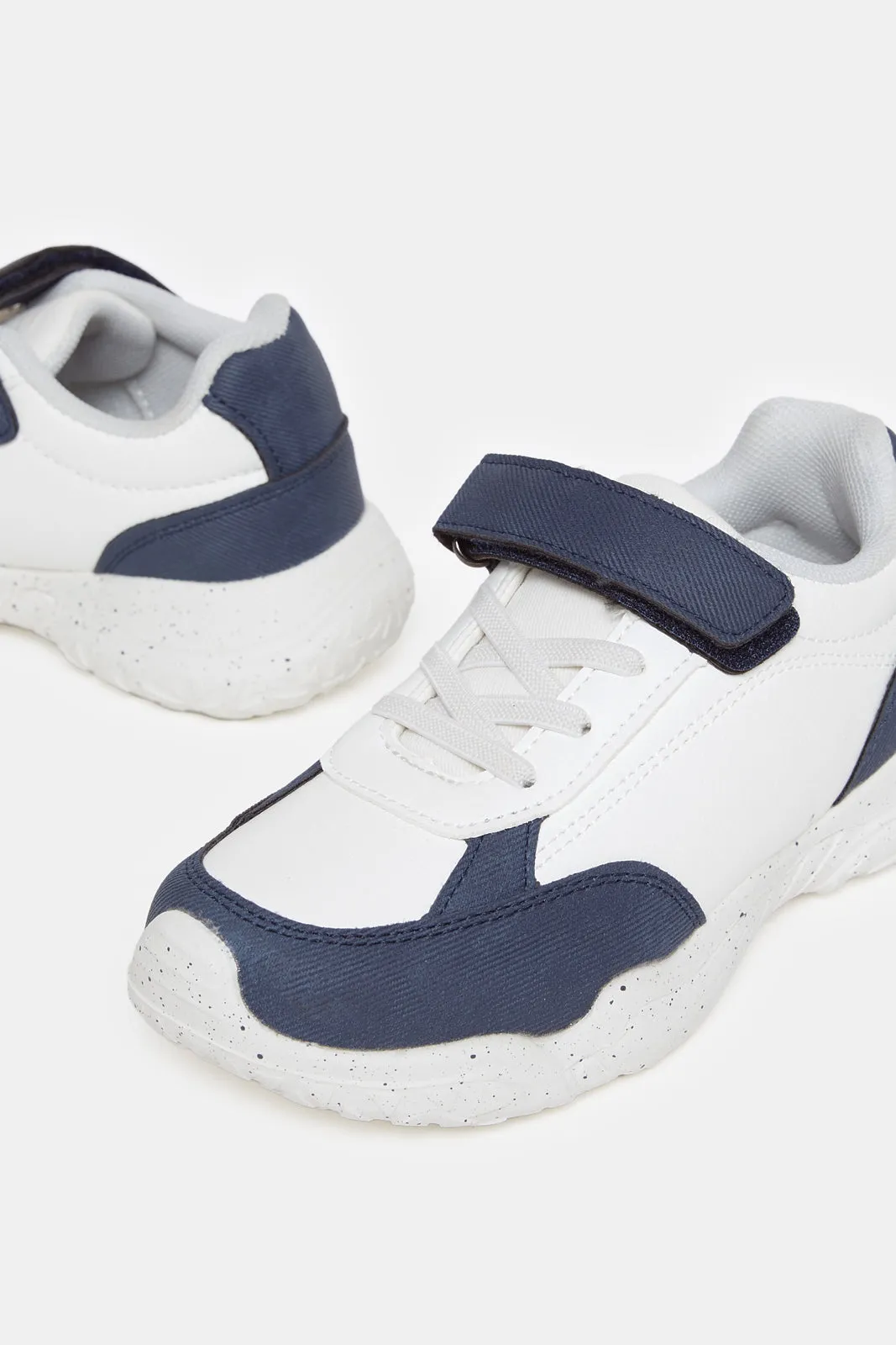 Boys Navy And White Dark Blue Sneakers