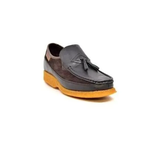 British Walkers Brooklyn Men's Brown Leather and Suede Crepe Sole Slip On