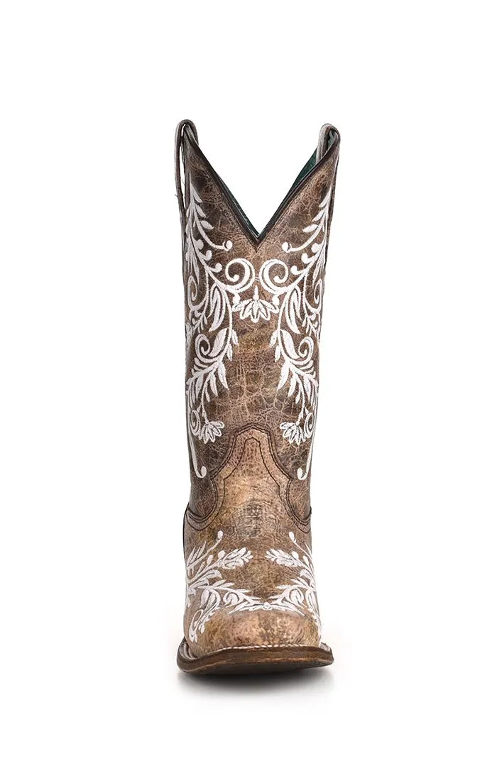 Brown Embroidery Glow in Dark Western Boot - Corral Boots at Bourbon Cowgirl