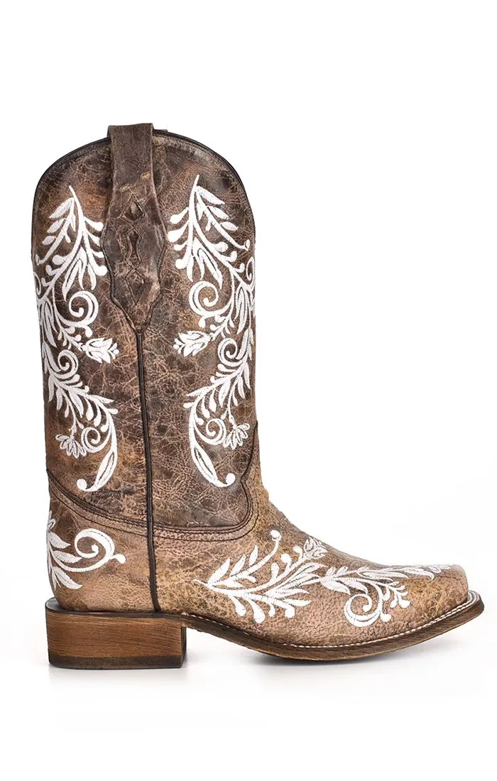 Brown Embroidery Glow in Dark Western Boot - Corral Boots at Bourbon Cowgirl