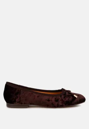 Buckrose Velvet Bow Ballerinas