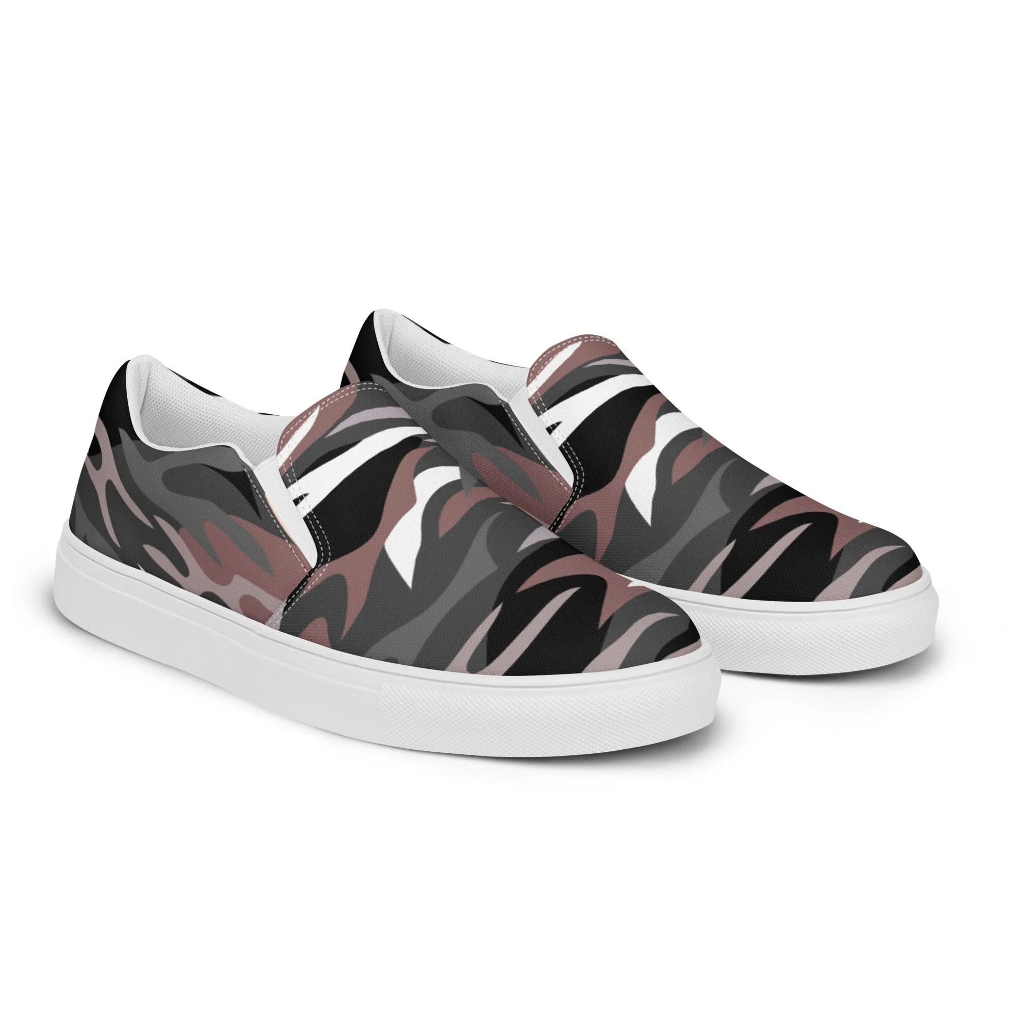 Camo Print Women's Sneakers, Best Women’s Slip-On Canvas Shoes, Ladies Canvas Shoes (US Size: 5-12)