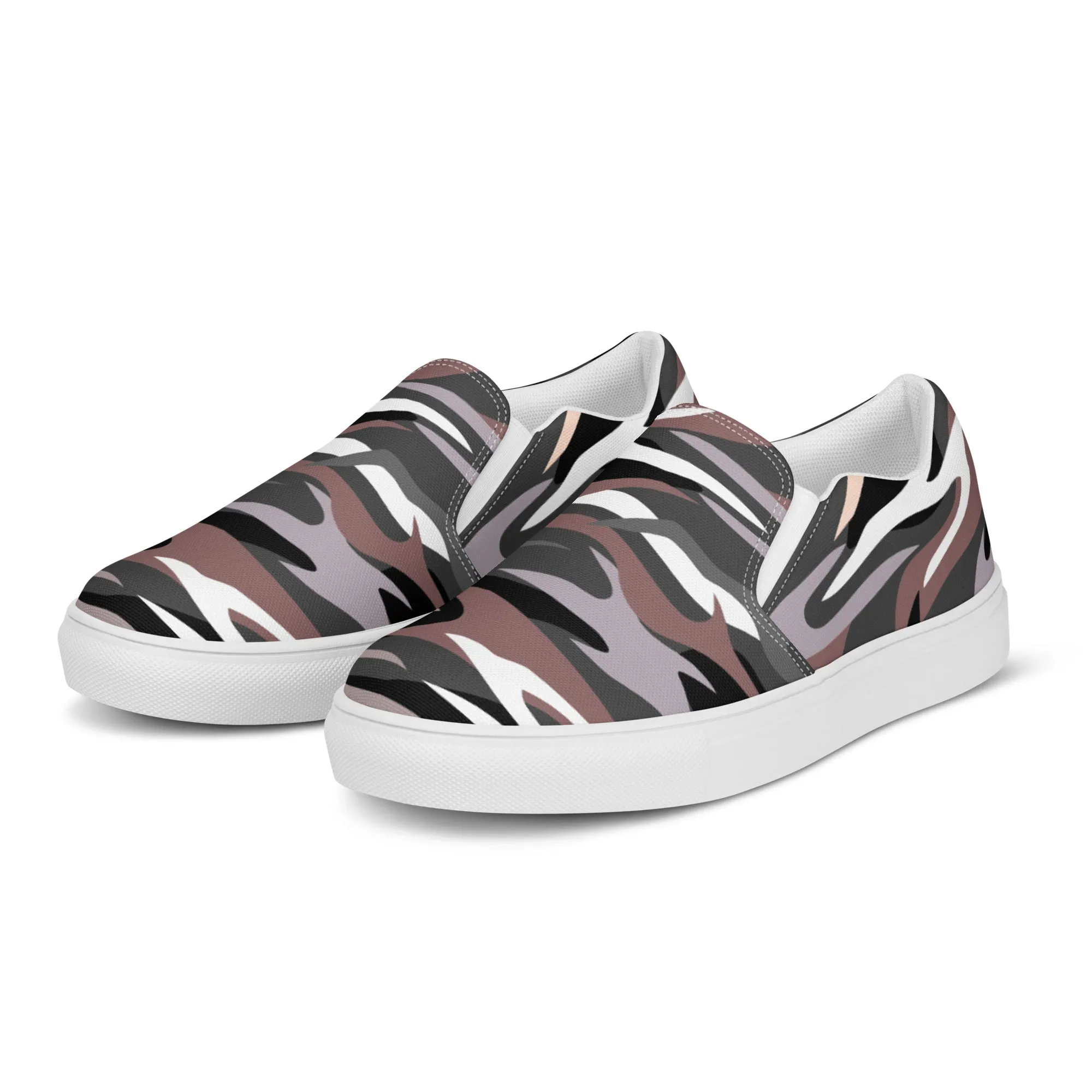 Camo Print Women's Sneakers, Best Women’s Slip-On Canvas Shoes, Ladies Canvas Shoes (US Size: 5-12)