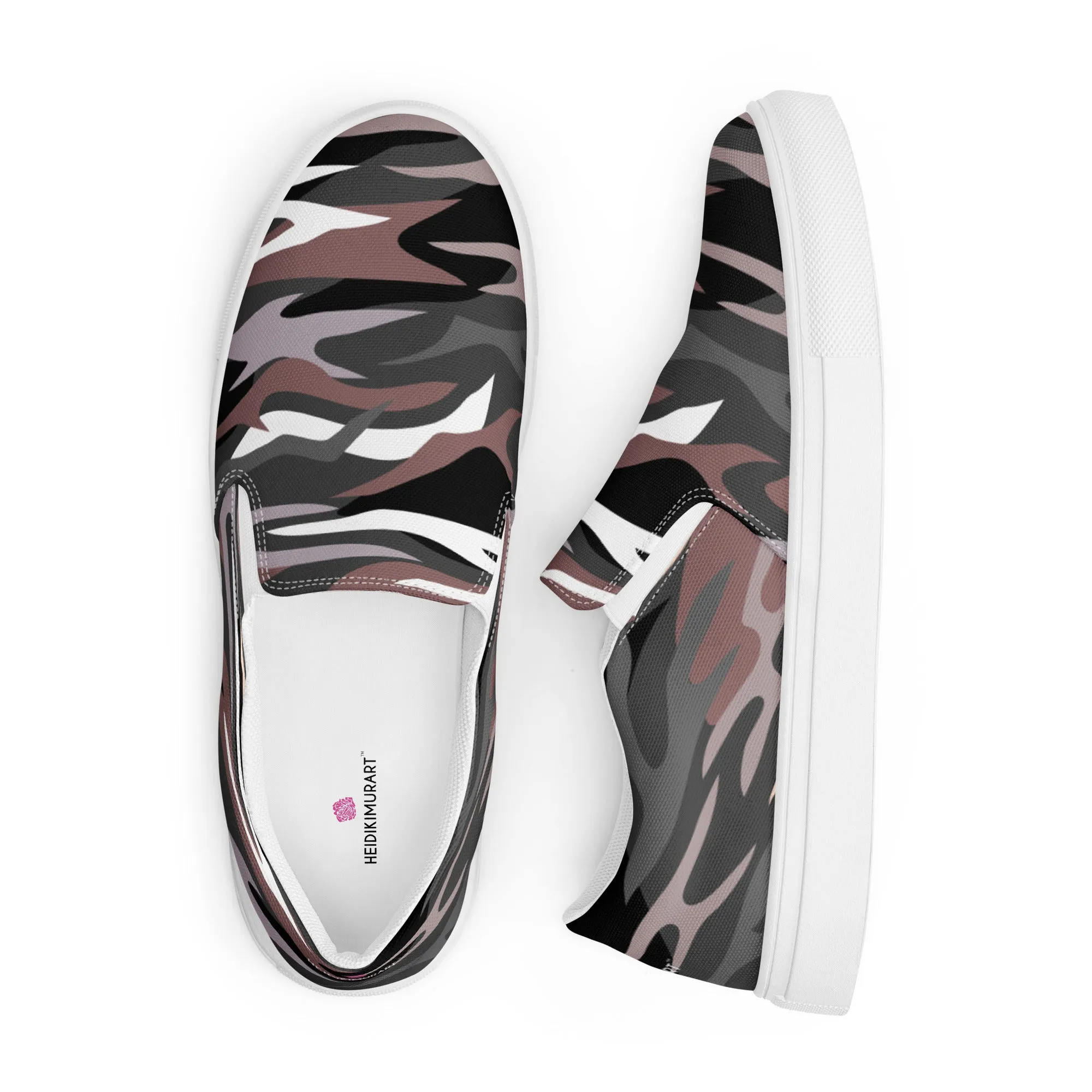 Camo Print Women's Sneakers, Best Women’s Slip-On Canvas Shoes, Ladies Canvas Shoes (US Size: 5-12)