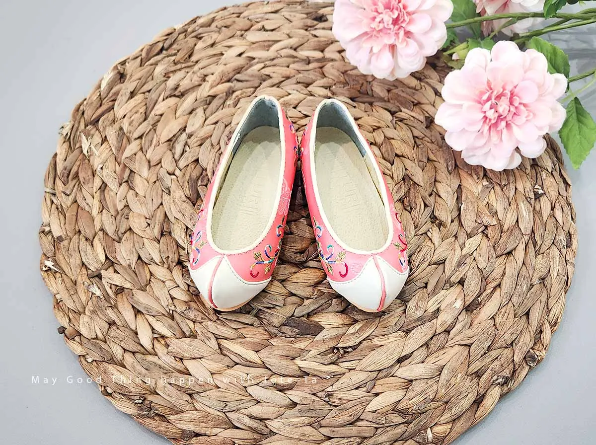 Colorful Flower Baby Girl Hanbok Shoes in Pink