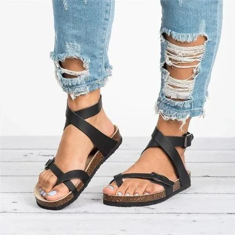 Comfy Lace Up Footbed Sandals