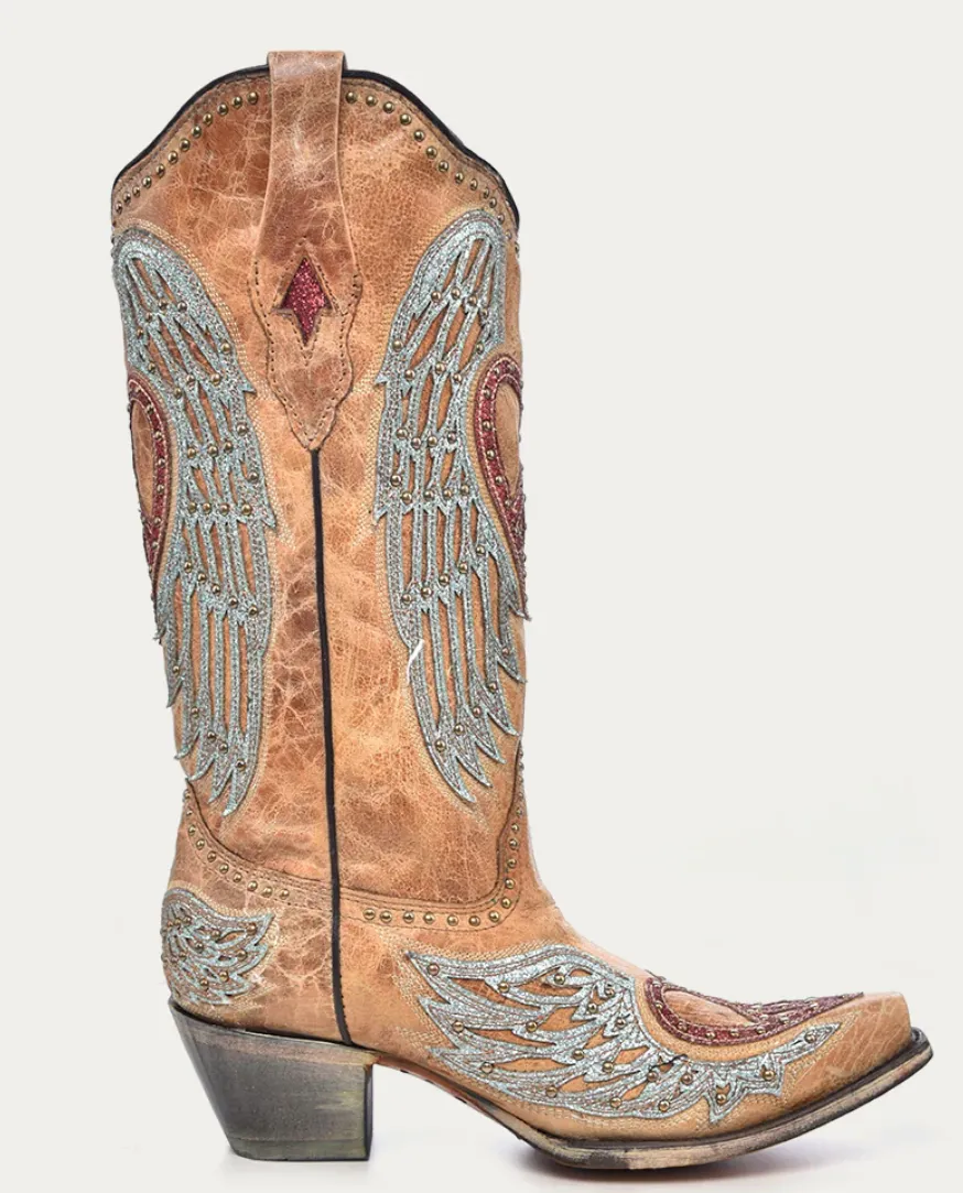 Corral Ladies Heart and Wings Overlay Boots Style A4235