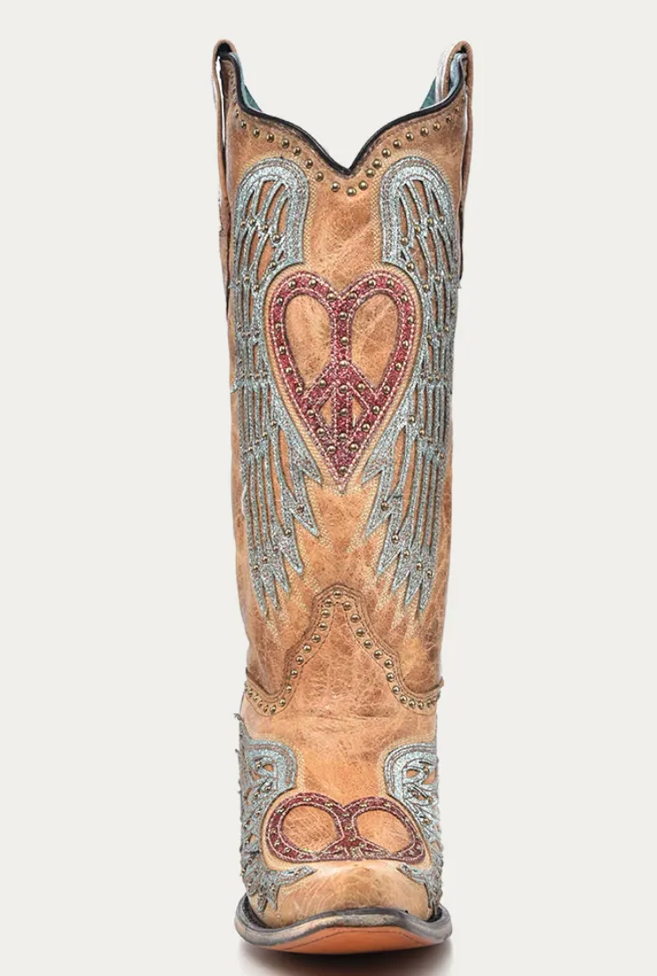 Corral Ladies Heart and Wings Overlay Boots Style A4235