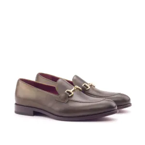 DapperFam Luciano in Olive Men's Italian Leather Loafer