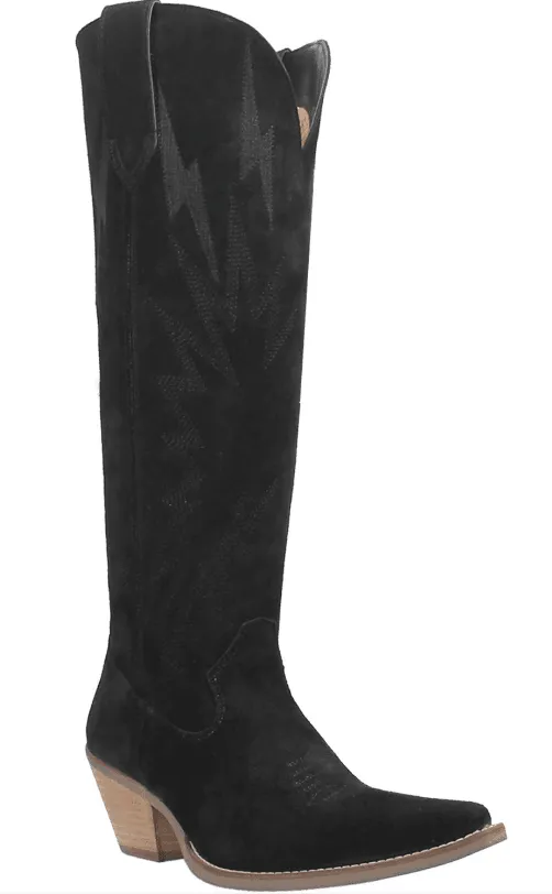 Dingo Women's Black Thunder Road Snip Toe Cowgirl Boots DI597-BK