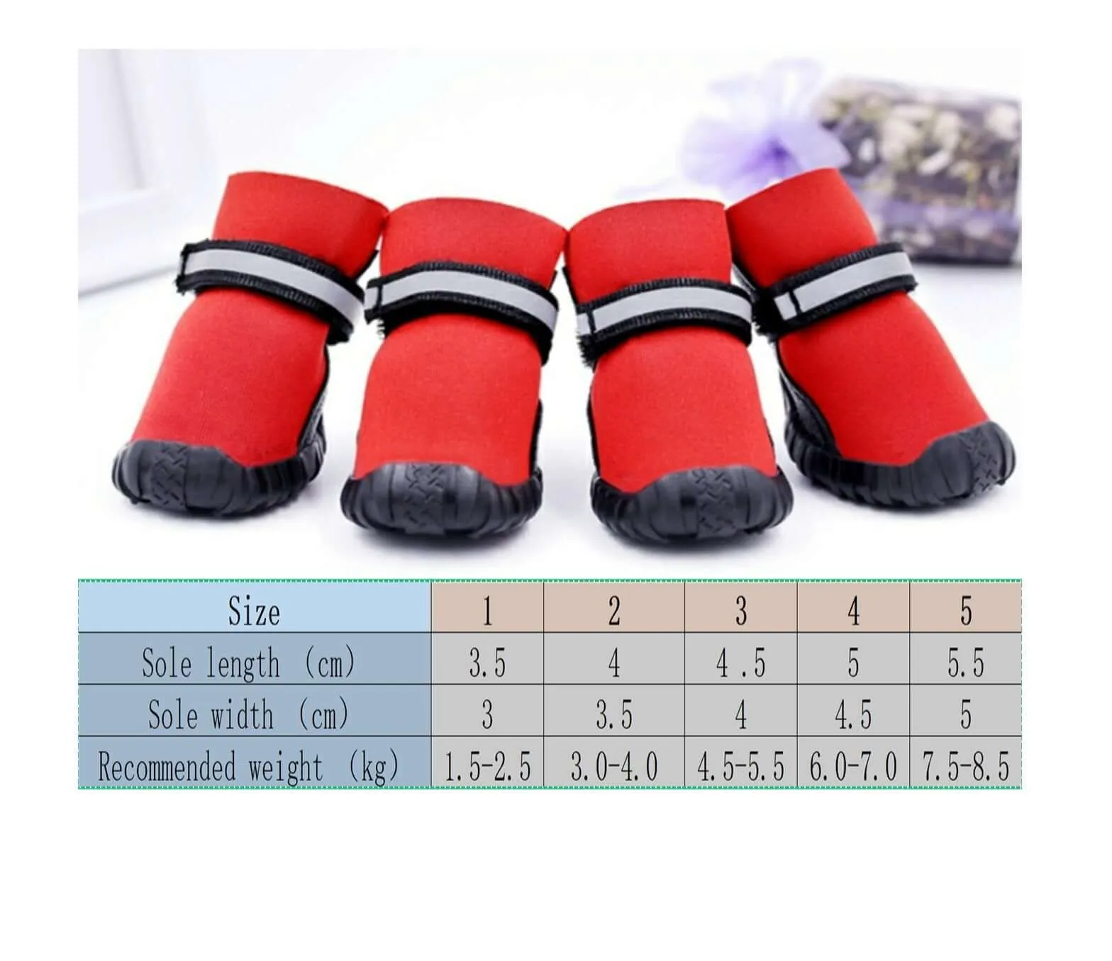 Dog Boots Shoes Anti-Slip Paw Protector for Small Dogs