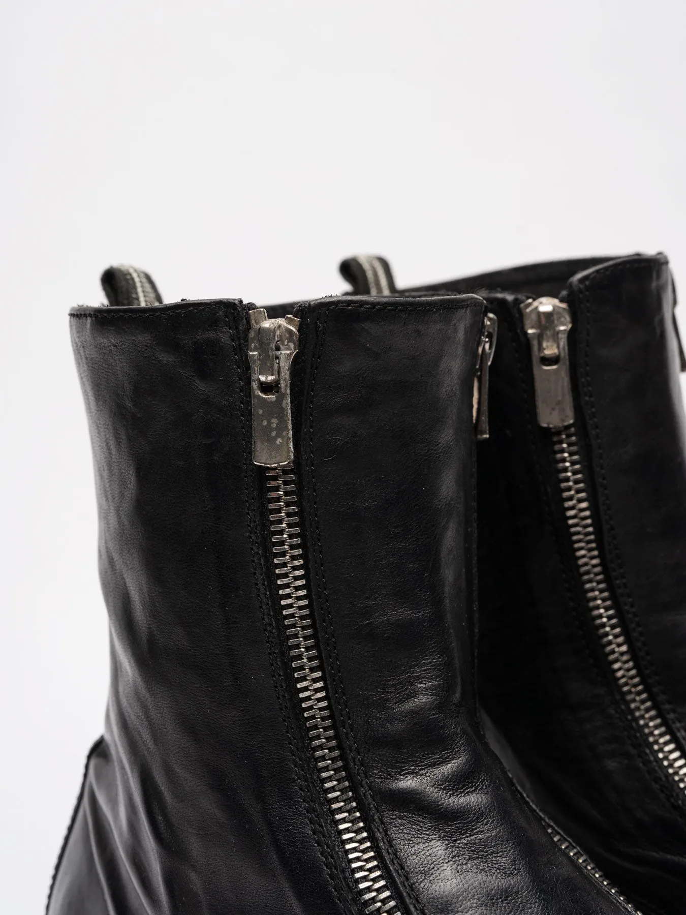 Dual zip Leather Boots