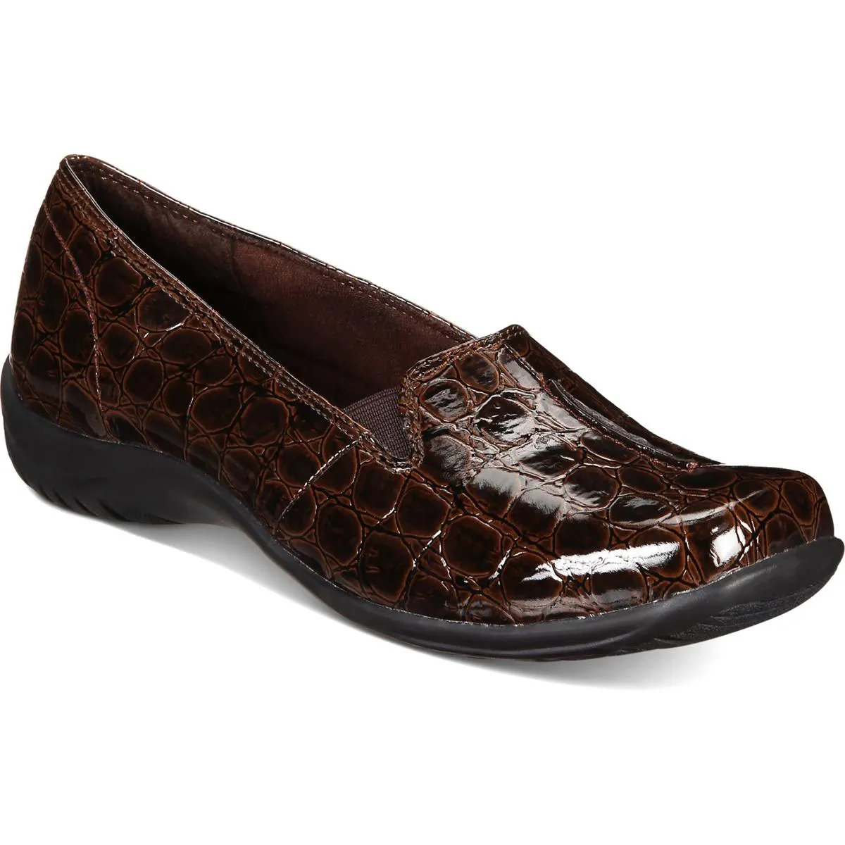 Easy Street Womens Embossed Piping Loafers