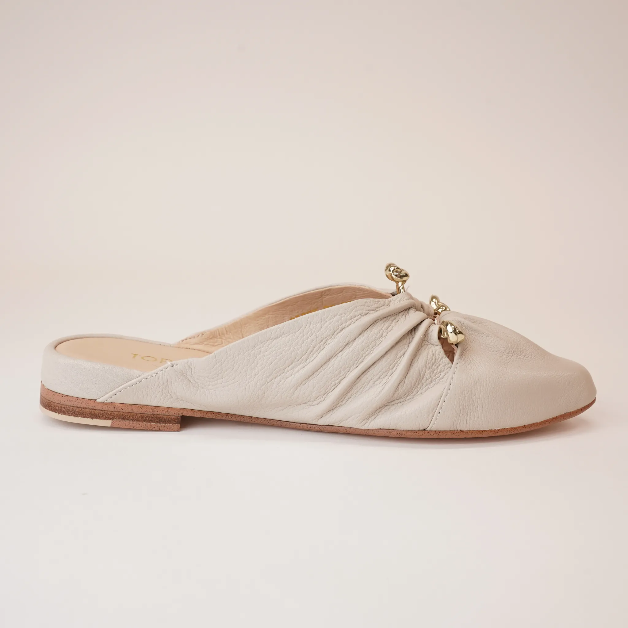 Fibby Almond Leather Flats