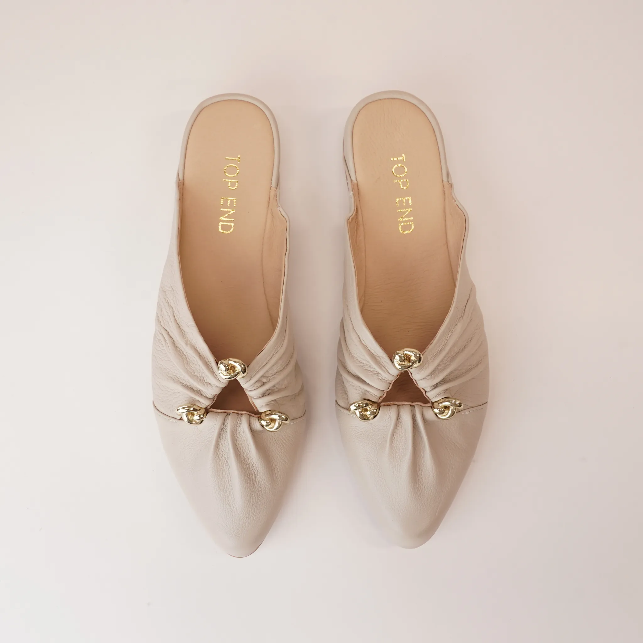 Fibby Almond Leather Flats