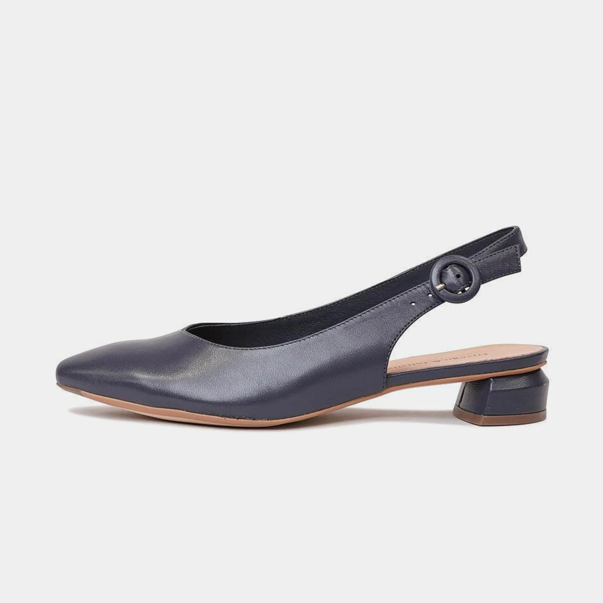 Fotini Navy Leather Flats