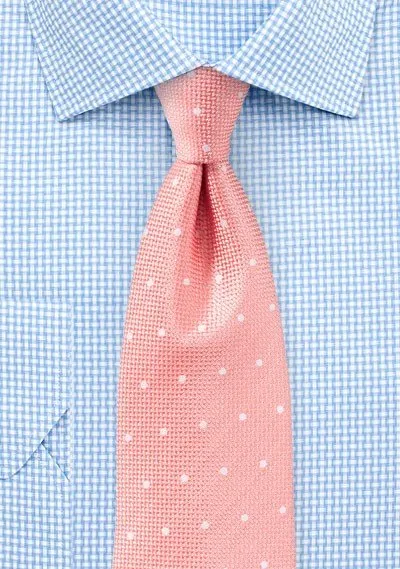 Fusion Coral Polka Dot Necktie