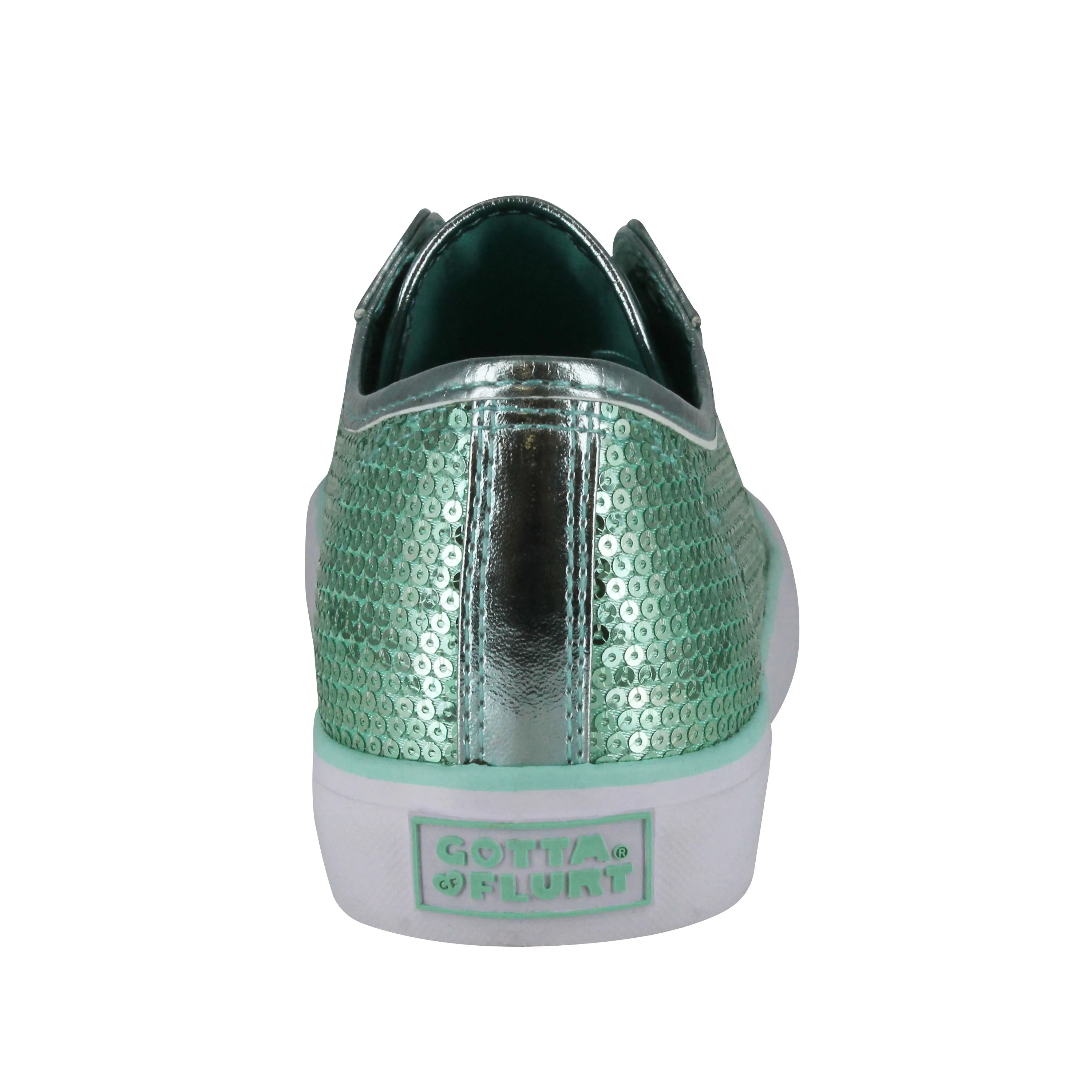 Gotta Flurt Women's Disco II Mint Sequin Low Top Dance Sneaker