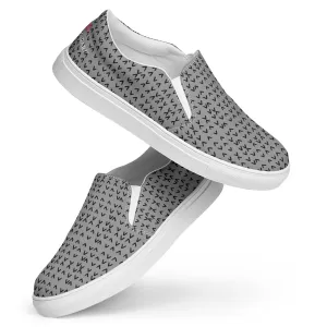 Grey Pattern Women's Sneakers, Unique Abstract Print Women’s Slip-On Canvas Shoes (US Size: 5-12)