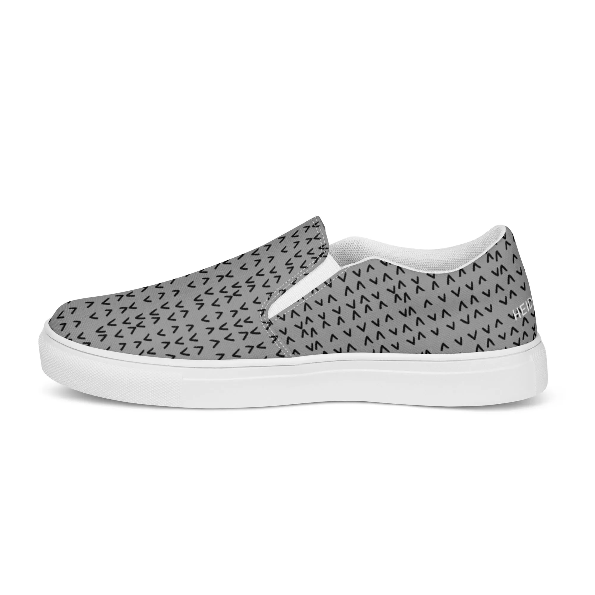 Grey Pattern Women's Sneakers, Unique Abstract Print Women’s Slip-On Canvas Shoes (US Size: 5-12)