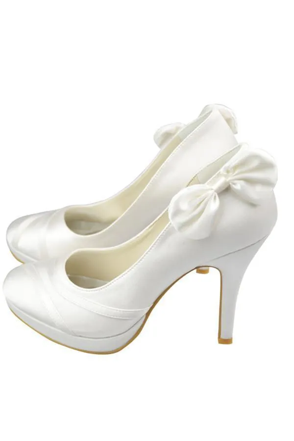 High Heel Ivory Elegant Comfy Simple Wedding SWK12438