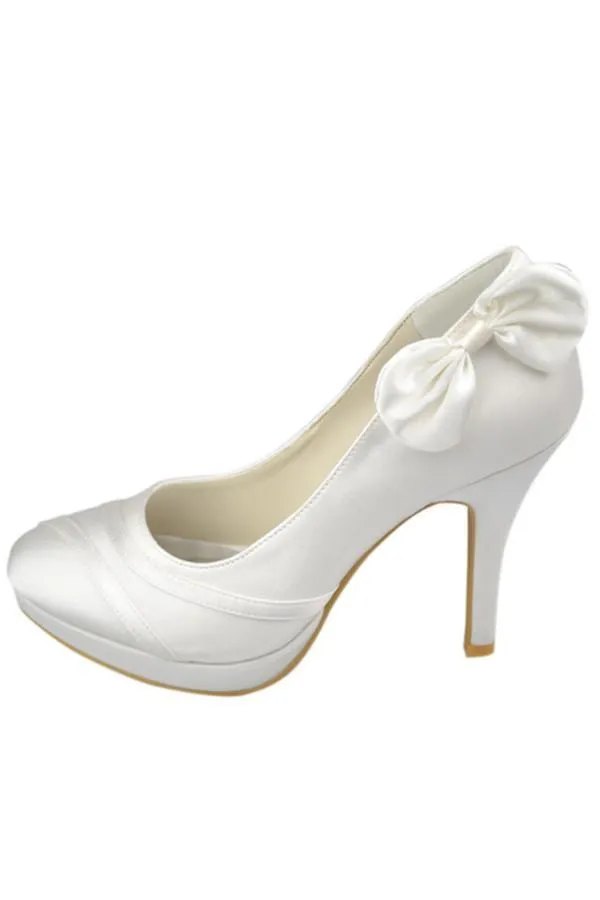 High Heel Ivory Elegant Comfy Simple Wedding SWK12438