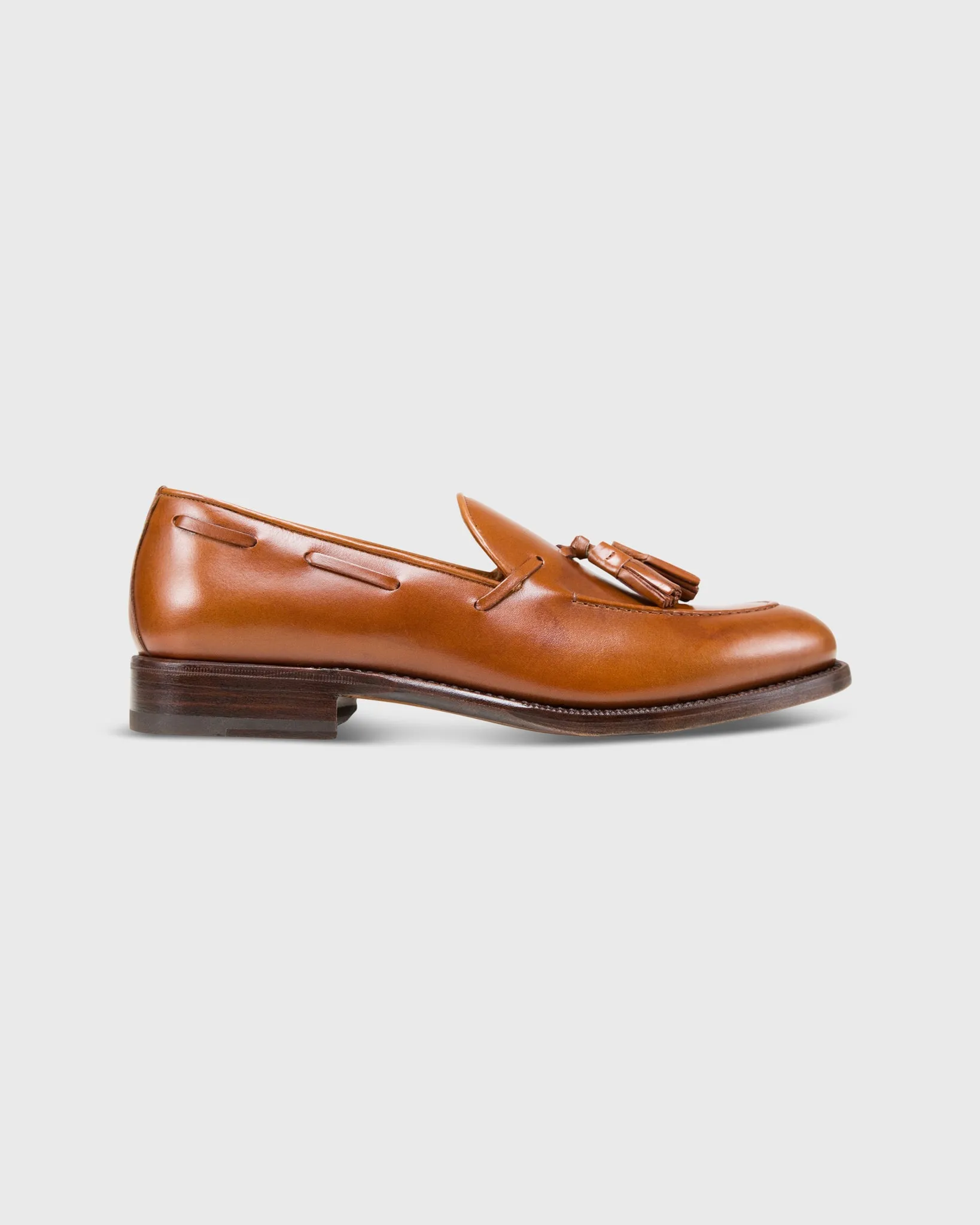 Italian Tassel Loafer in Medium Brown Calfskin