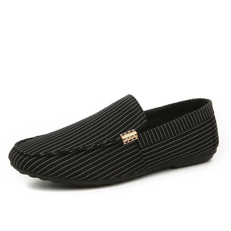 Lazy Striped Casual Peas Loafers