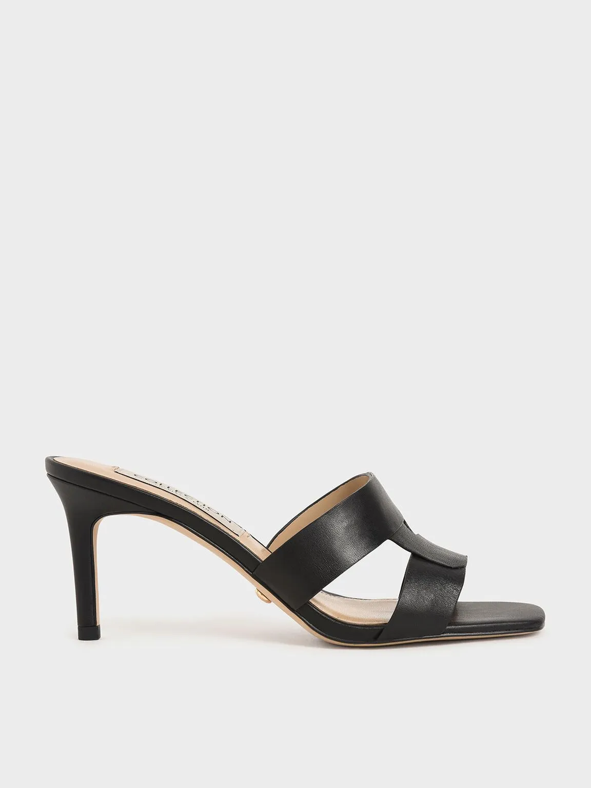 Leather Cut-Out Stiletto Mules