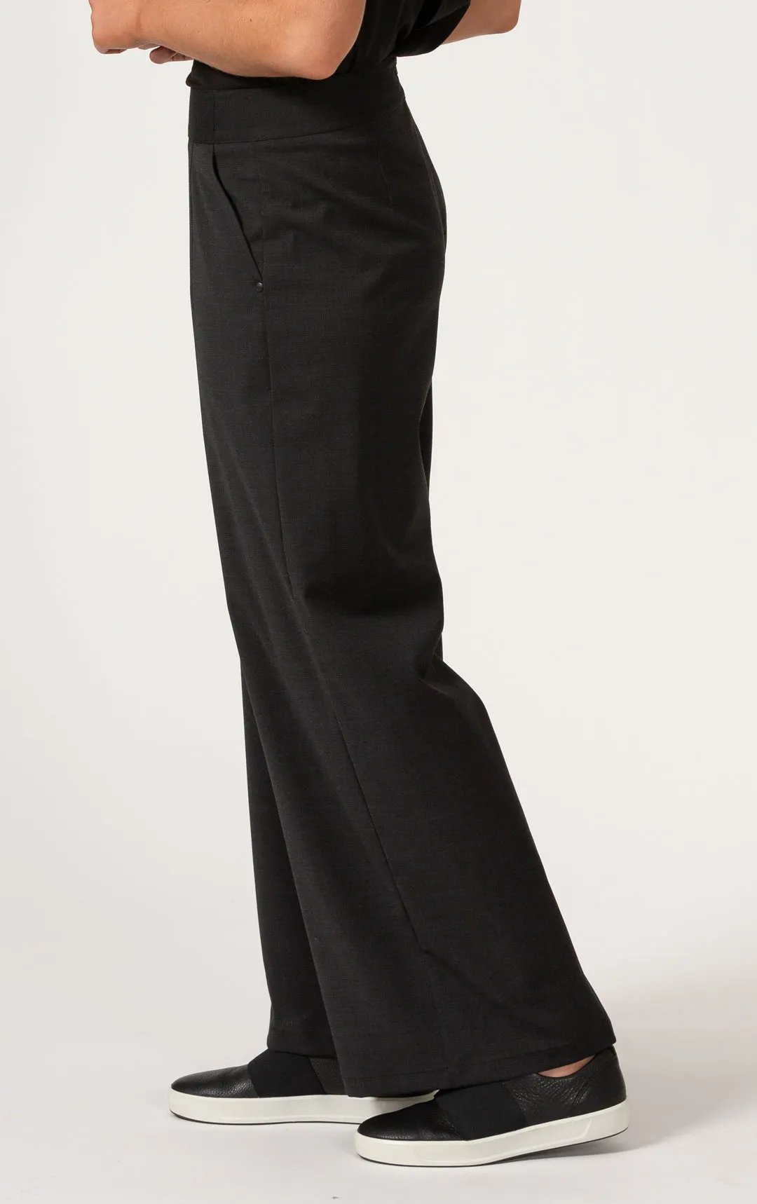 LIGHTWEIGHT WOOL BLEND WIDE LEG PANT