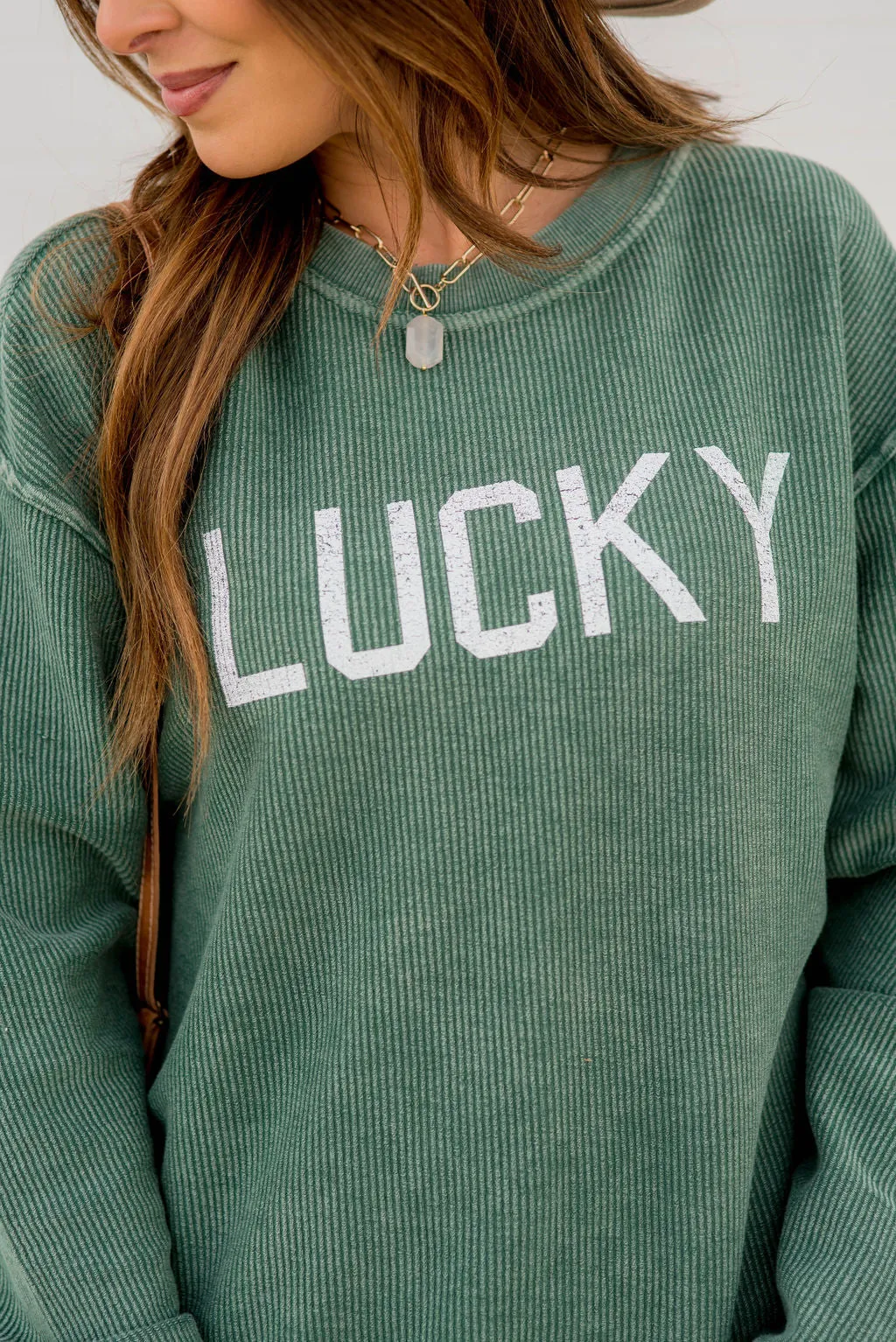 Lucky Ribbed Graphic Crewneck