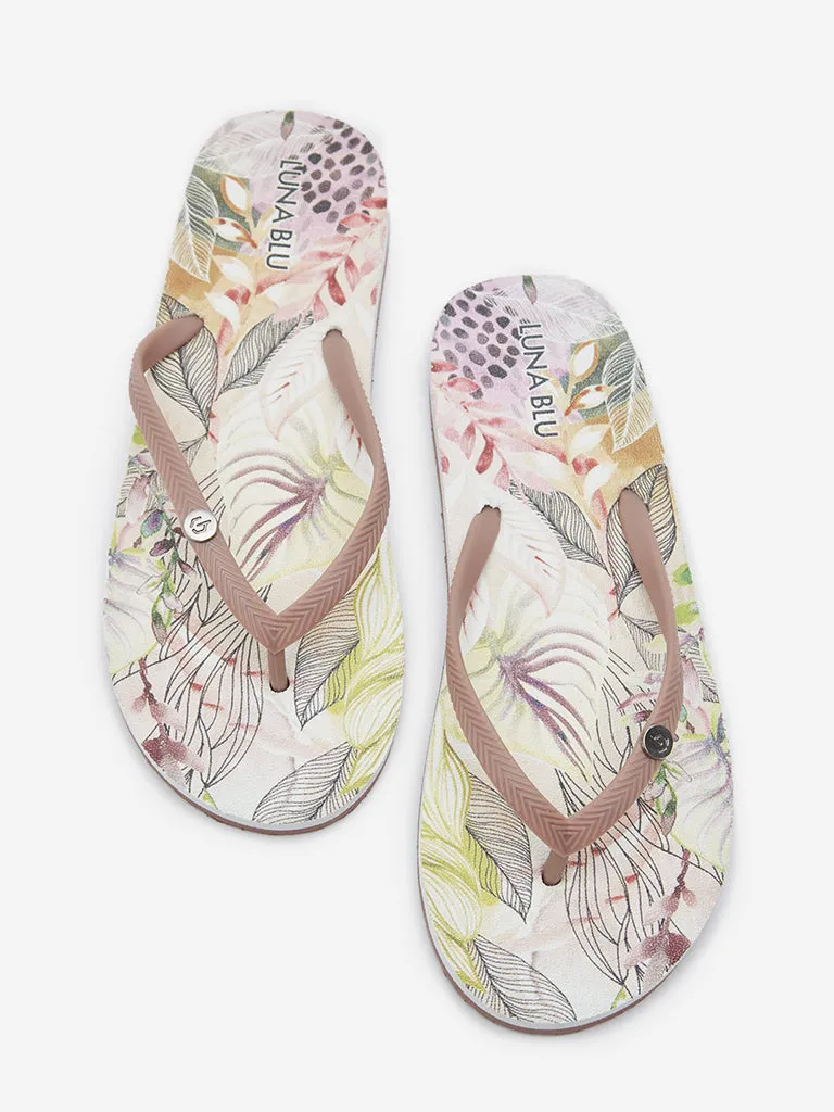 LUNA BLU Multicolour Tropical Design Flip-Flop