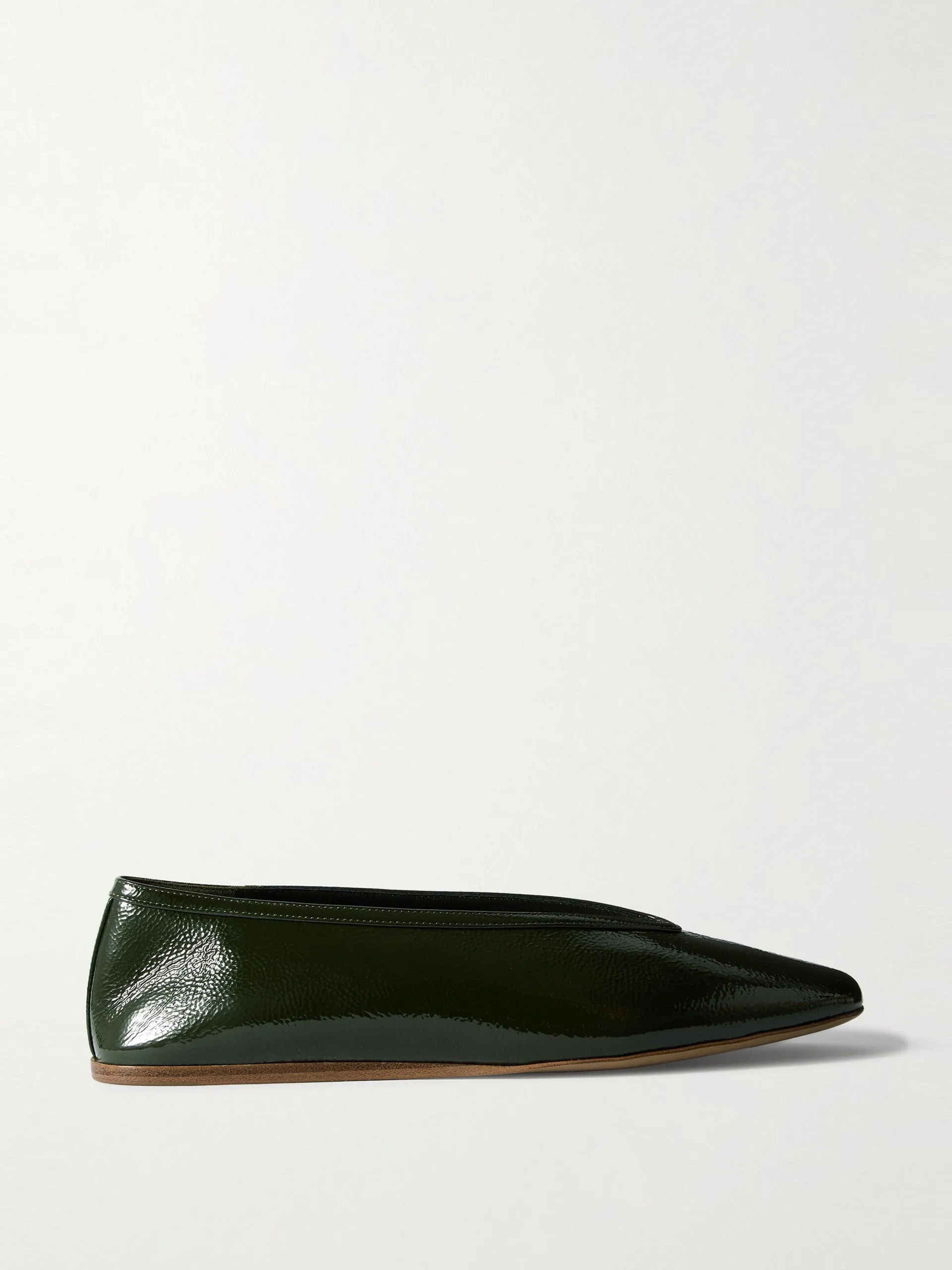 Luna patent textured-leather ballet flats