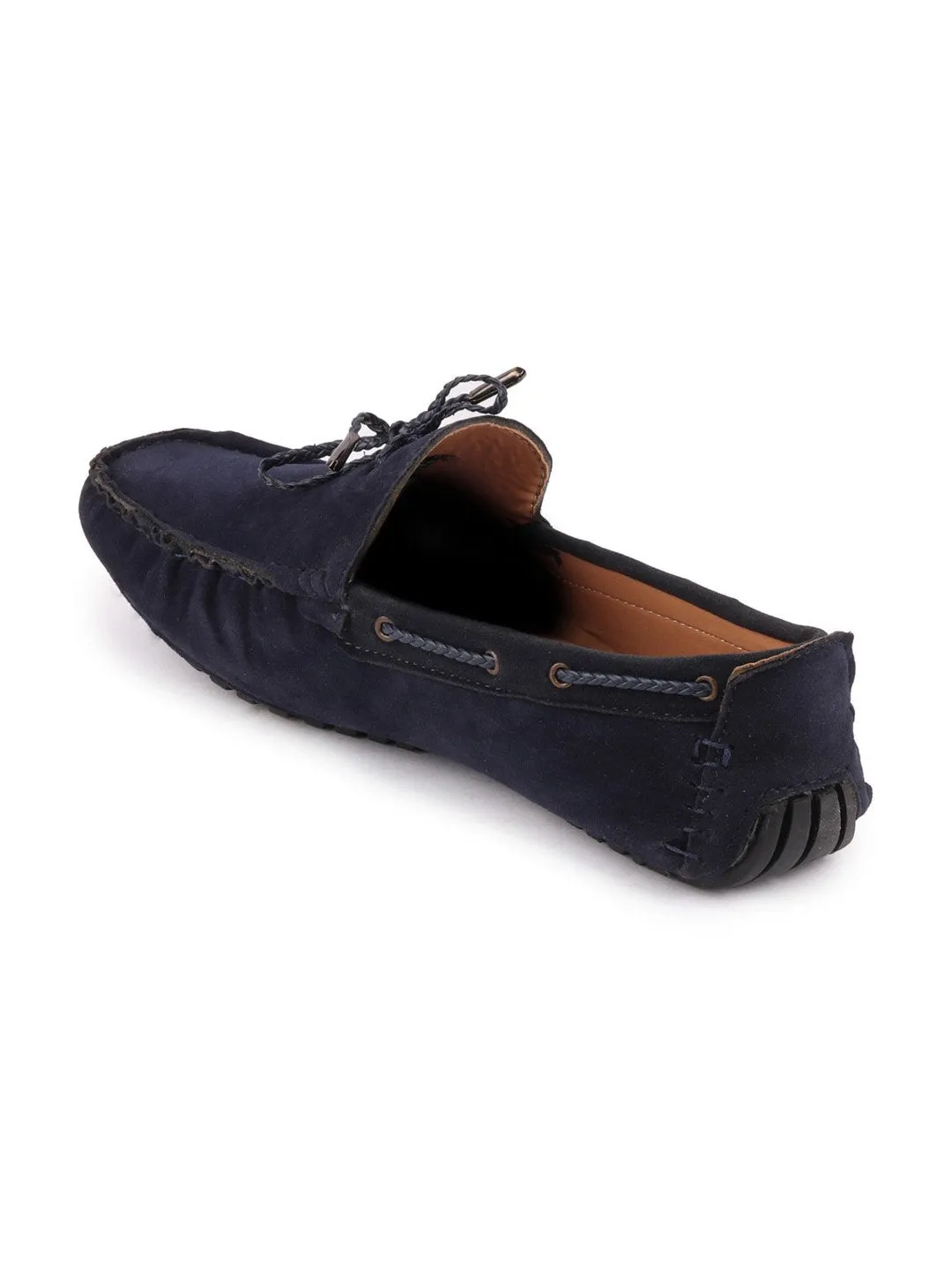 Men Blue Casual Suede Slip-On Loafers