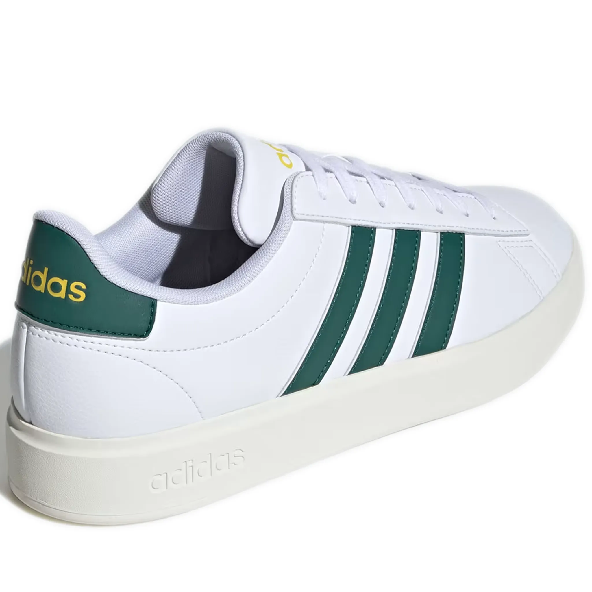 Men's Adidas Grand Court 2.0 Shoes - Cloud White / Collegiate Green / Utility Yellow