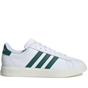 Men's Adidas Grand Court 2.0 Shoes - Cloud White / Collegiate Green / Utility Yellow