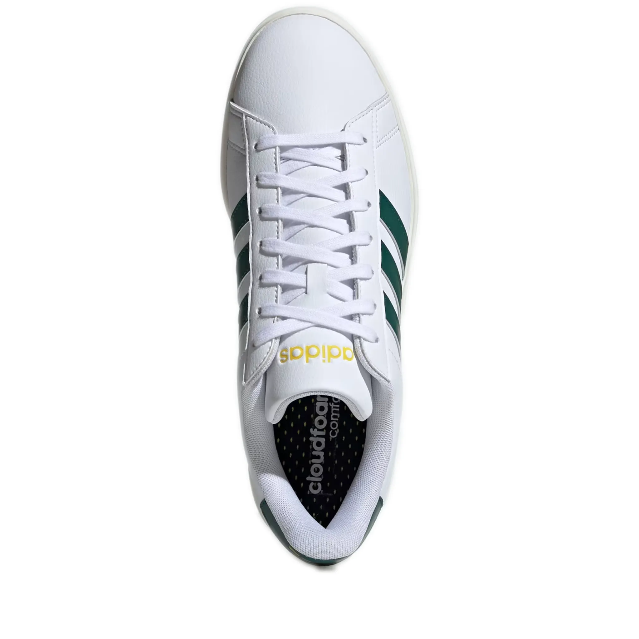 Men's Adidas Grand Court 2.0 Shoes - Cloud White / Collegiate Green / Utility Yellow