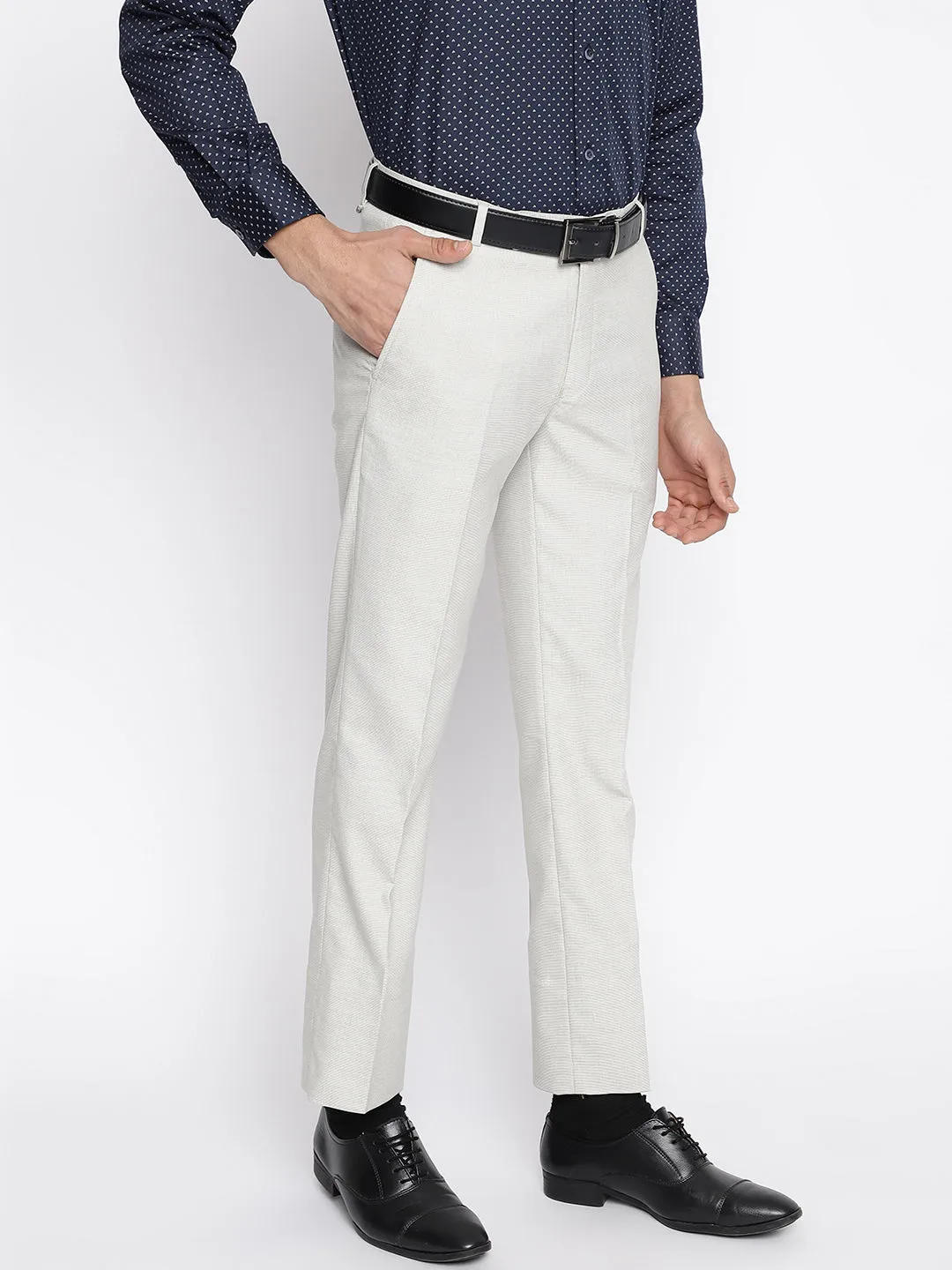 Men's Formal Flat front Fawn  Trousers