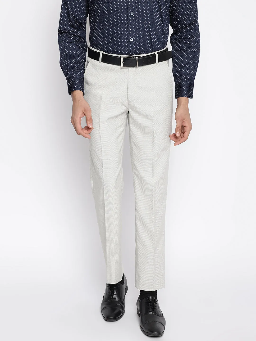 Men's Formal Flat front Fawn  Trousers