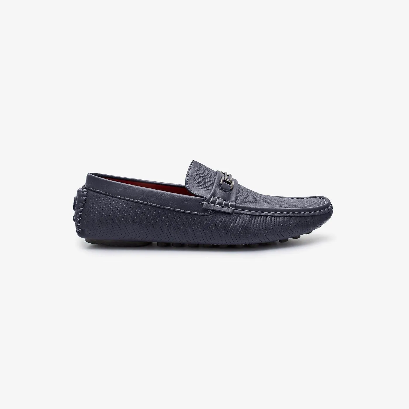 Metallic Buckle Mens Loafer